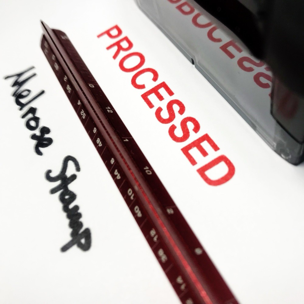 Processed Rubber Stamp Red Ink Self Inking Ideal 4913