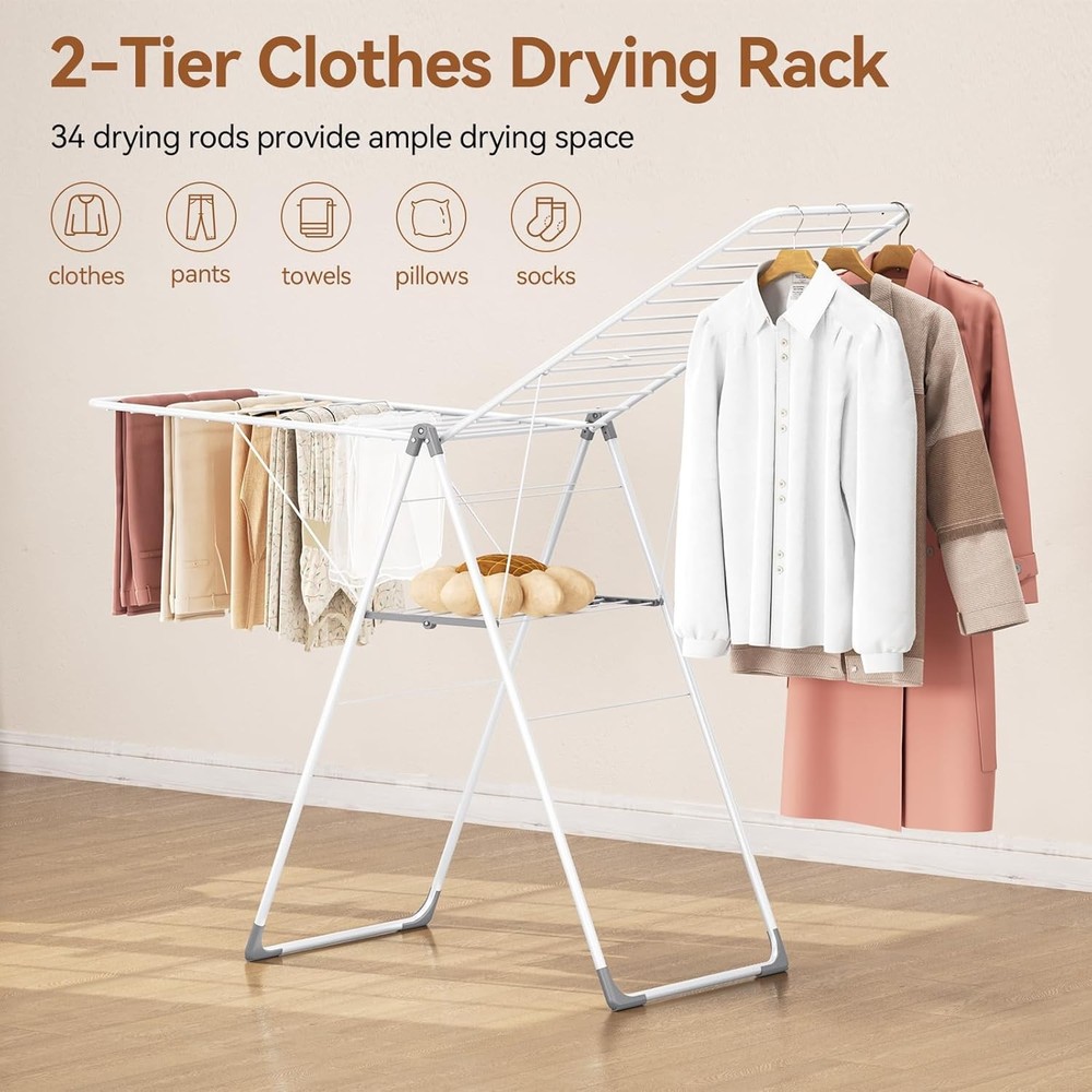 Clothes Drying Rack Foldable Drying Rack Clothing Sturdy Metal Laundry Drying
