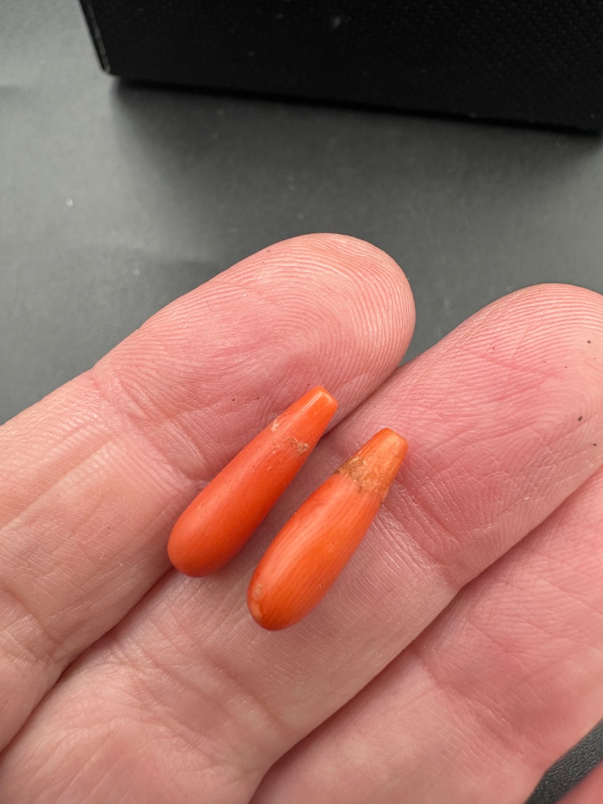 ANTIQUE UNDYED BEAD CORAL Vintage Mediterranean NATURAL Tibet momo Japan salmon