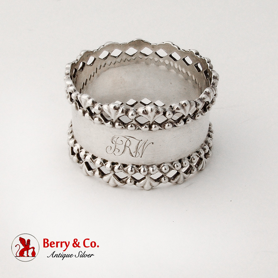Napkin Ring Open Work Borders Sterling Silver Towle 1900