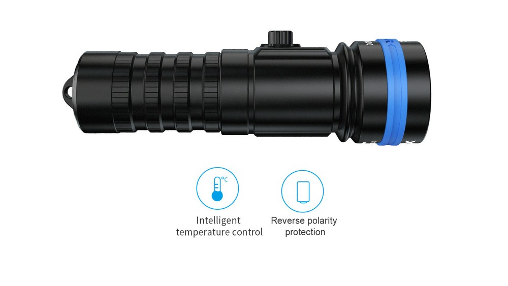 XTAR D26 1600 Diving Flashlight LED Scuba Diving torch Rechargeable Battery