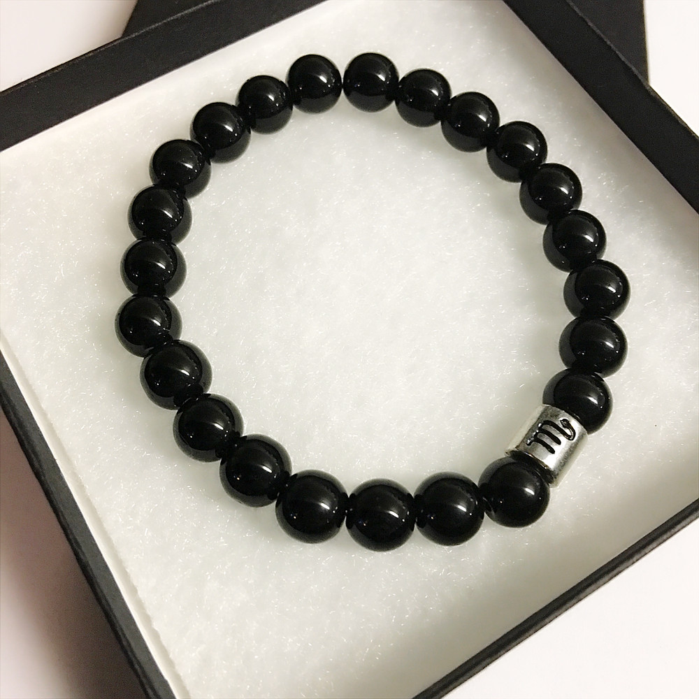 Scorpio Bracelet Black Obsidian Bead