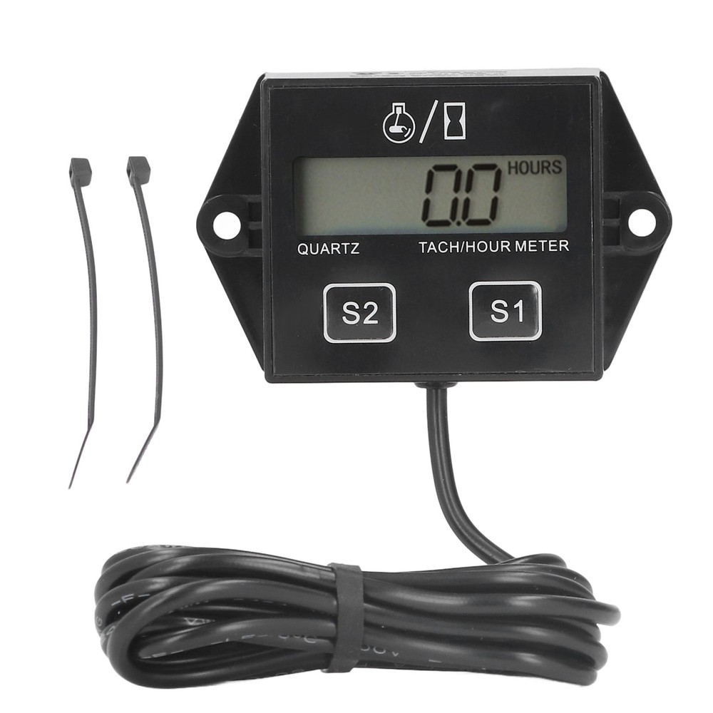 LCD Screen Motorcycle Tachometer Timer For 2/4Stroke Gasoline Engine Univer BXAL