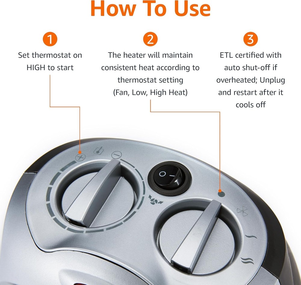 Oscillating Ceramic Portable Indoor Space Heater Fast Heating Technology