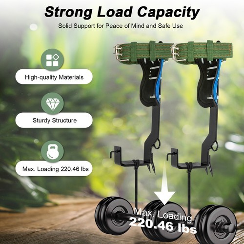 Tree Climbing Spike Set Pole Climbing Spurs w/ Rope Climber Adjustable Long!