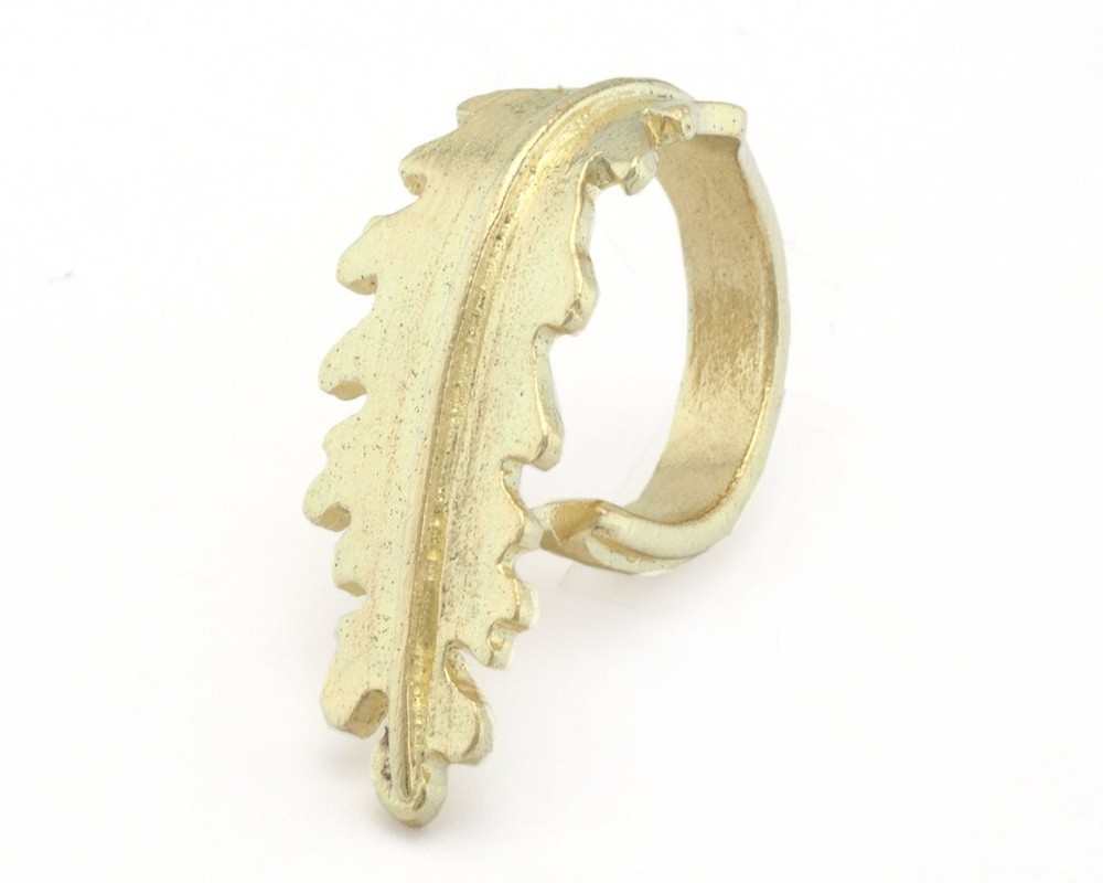 Leaf Ring Adjustable Raw Brass (16mm 5US inner size) 3072
