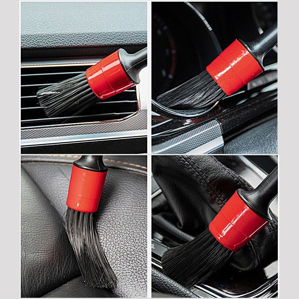 5X Car Detailing Brush Kit Boar Hair Vehicle Auto Interior For Wheel Clean Sets