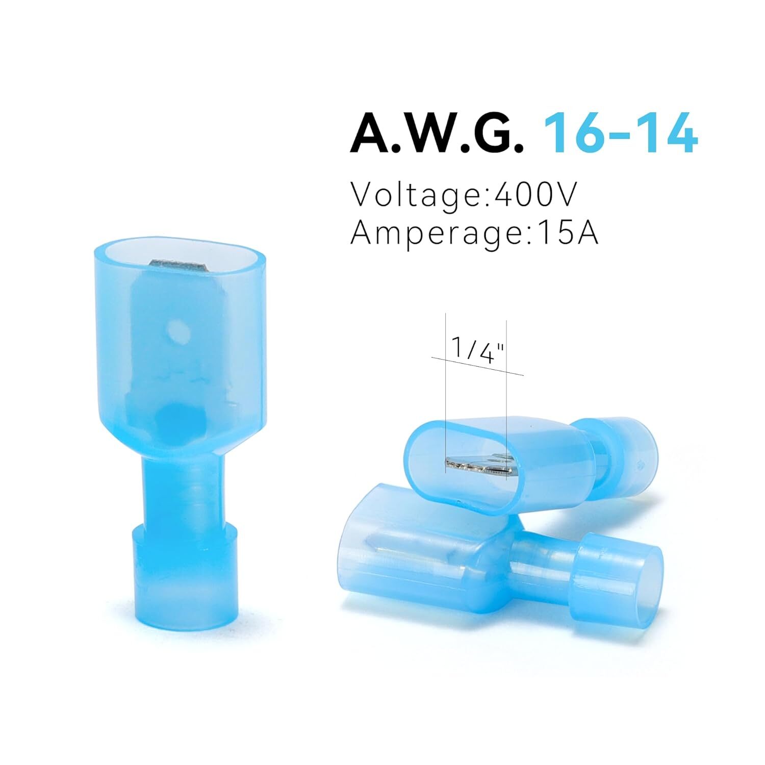 500X Insulated Female Male Spade Crimp Terminal Quick Disconnect Wire Connectors