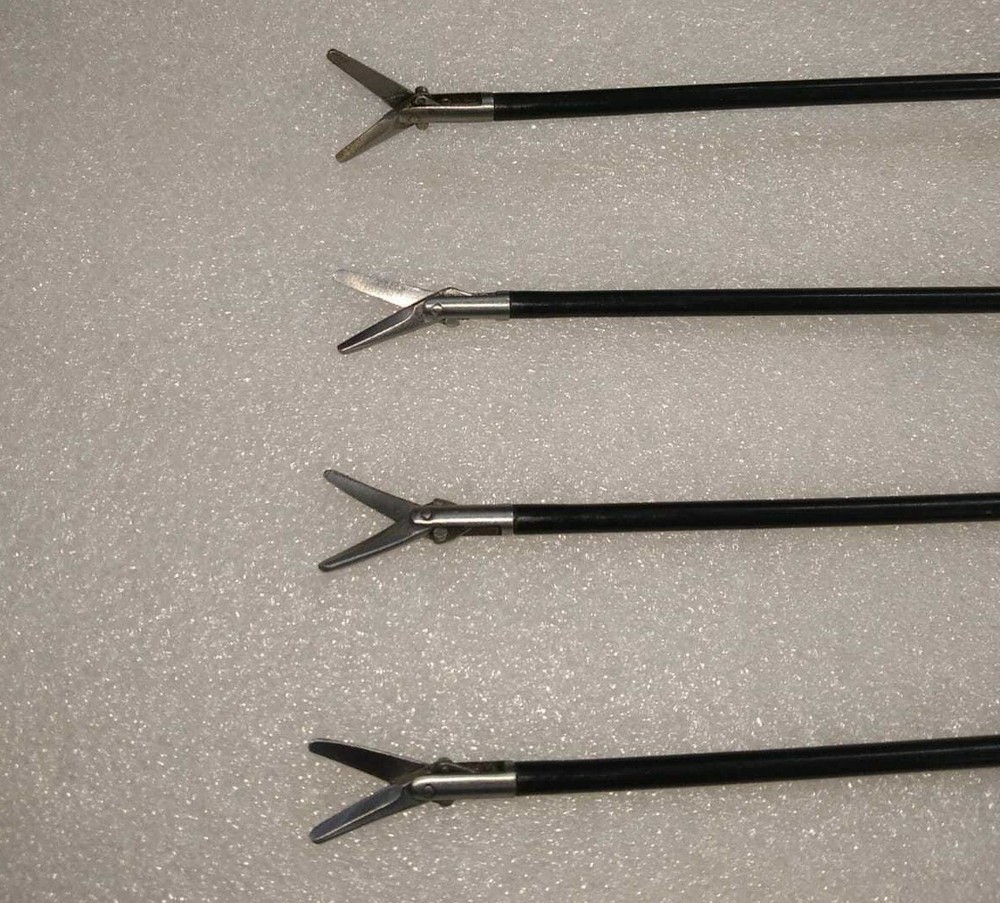 Laparoscopic Straight And Curved Scissors Forceps Surgical Instruments Set 5 Pc