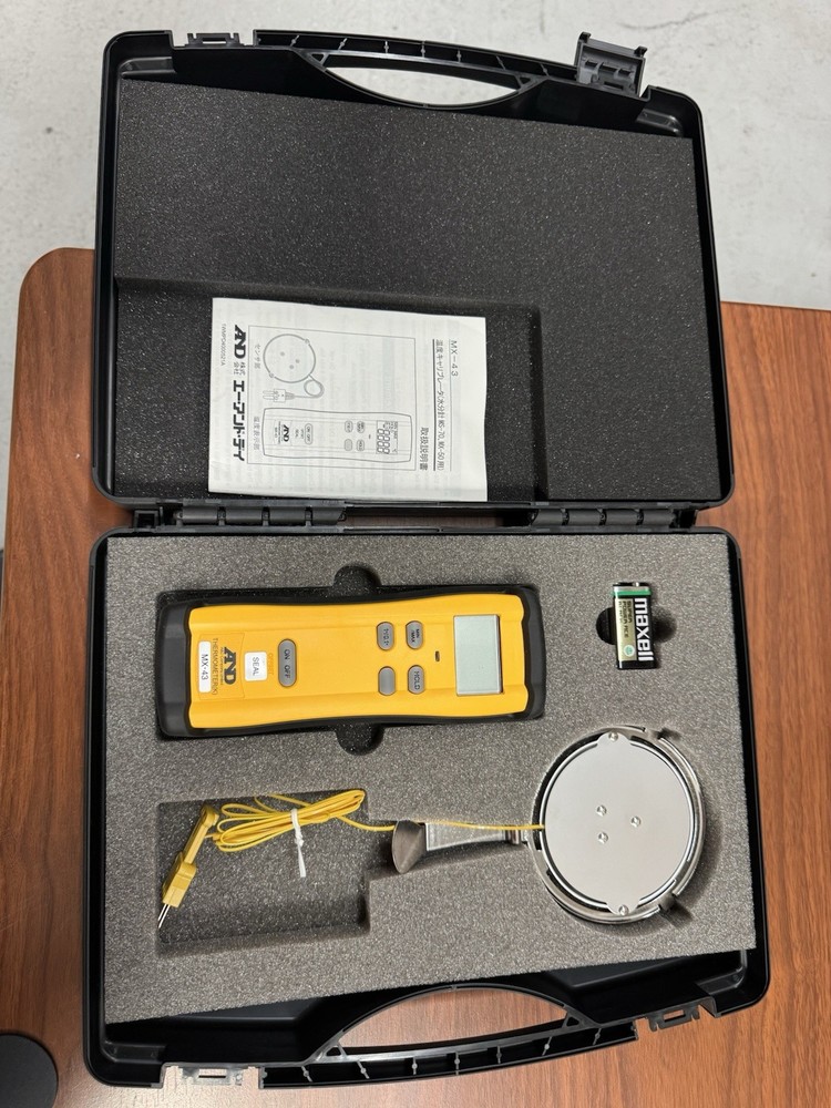 A&D MX-43 Digital Thermometer K-Type Surface Probe Temperature Meter Lab Kit