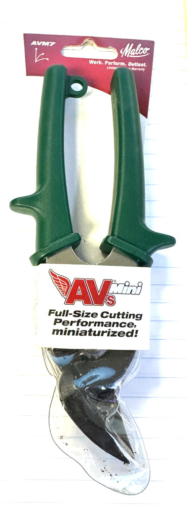 Malco Tools, AVM7 Mini Offset Aviation Snip, Right Cutting, Factory Packaging