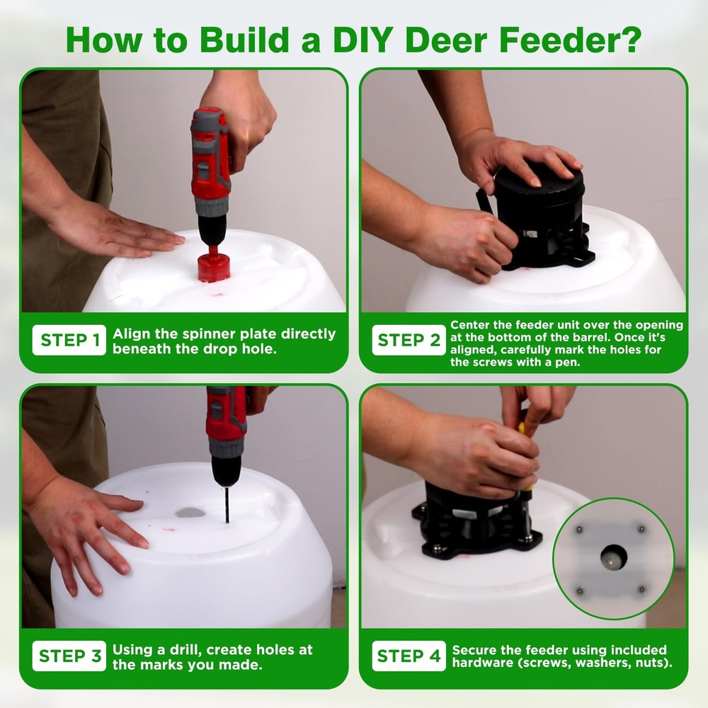 Deer Feeder Kit,Motor and Timer Kit with Programable Digital Timer,Up Black