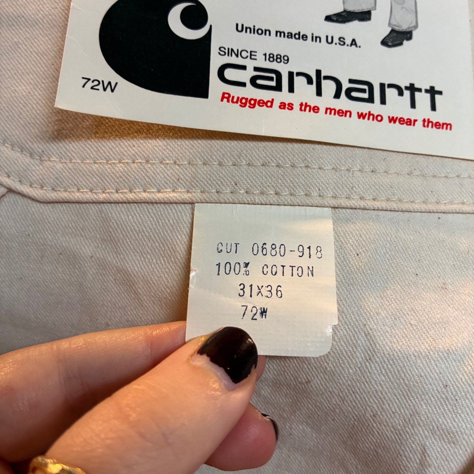 Deadstock 1970s Vintage CARHARTT Retro Union Made Double Knee Painter Pants