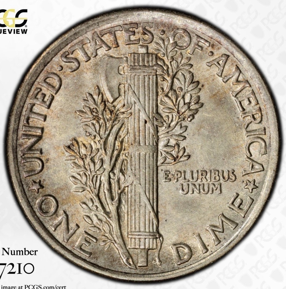 1920 MS63 Toned PCGS Mercury Dime Fresh Nice Affordable Example