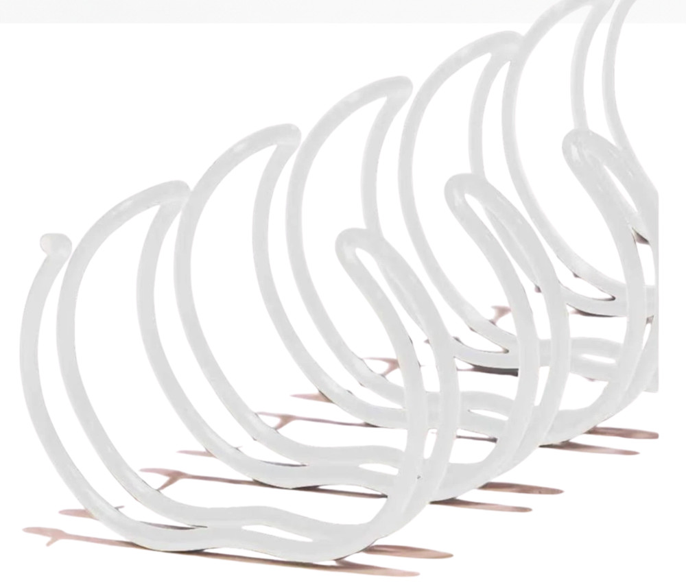 Wire Binding 5/8” White – 100pcs – 2:1 Pitch Bookbinding Spines