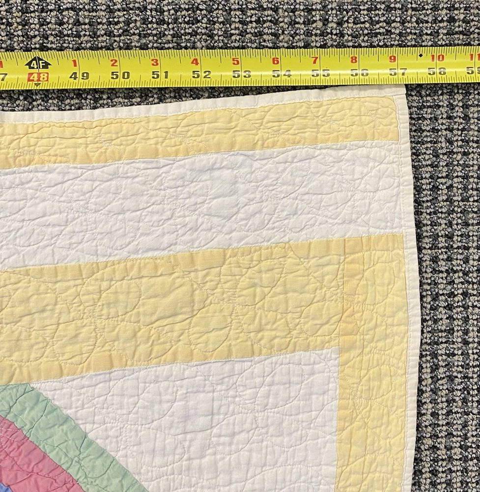 Handmade Spiderweb Star Patterned Quilt- 57 x 49 in