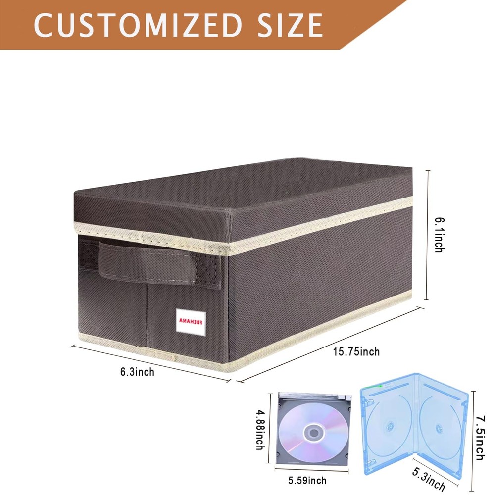 CD/DVD storage box Universal, stackable CD/DVD organizer with lid, Blu-ray di...
