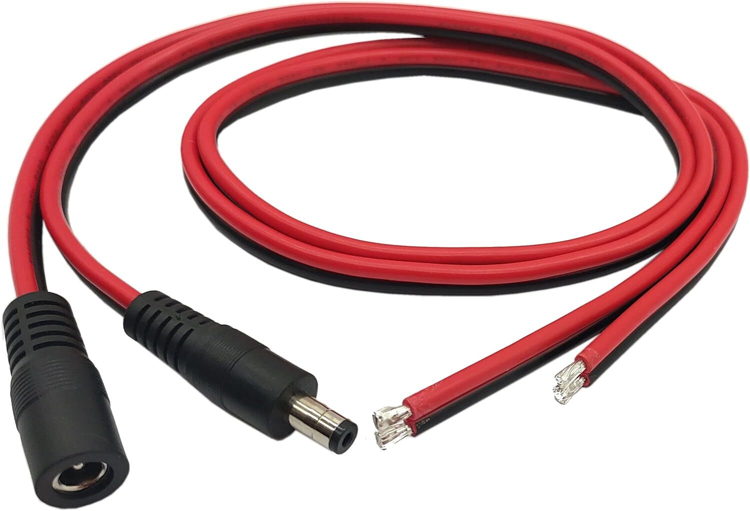 10X Male & Female DC Power Pigtail Cable Wire Plug 18 AWG 2.1mm x 5.5mm 12V 5A