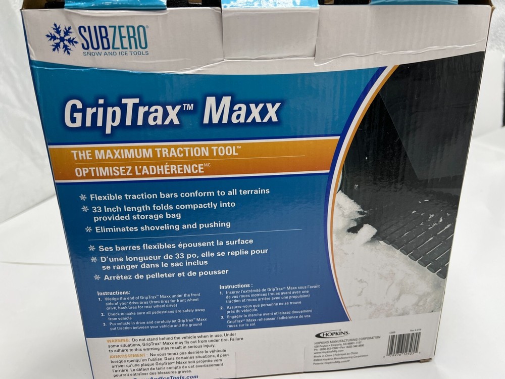 SUBZERO GripTrax Maxx Flexible Traction Mat 33in. Length Black Model# 12505
