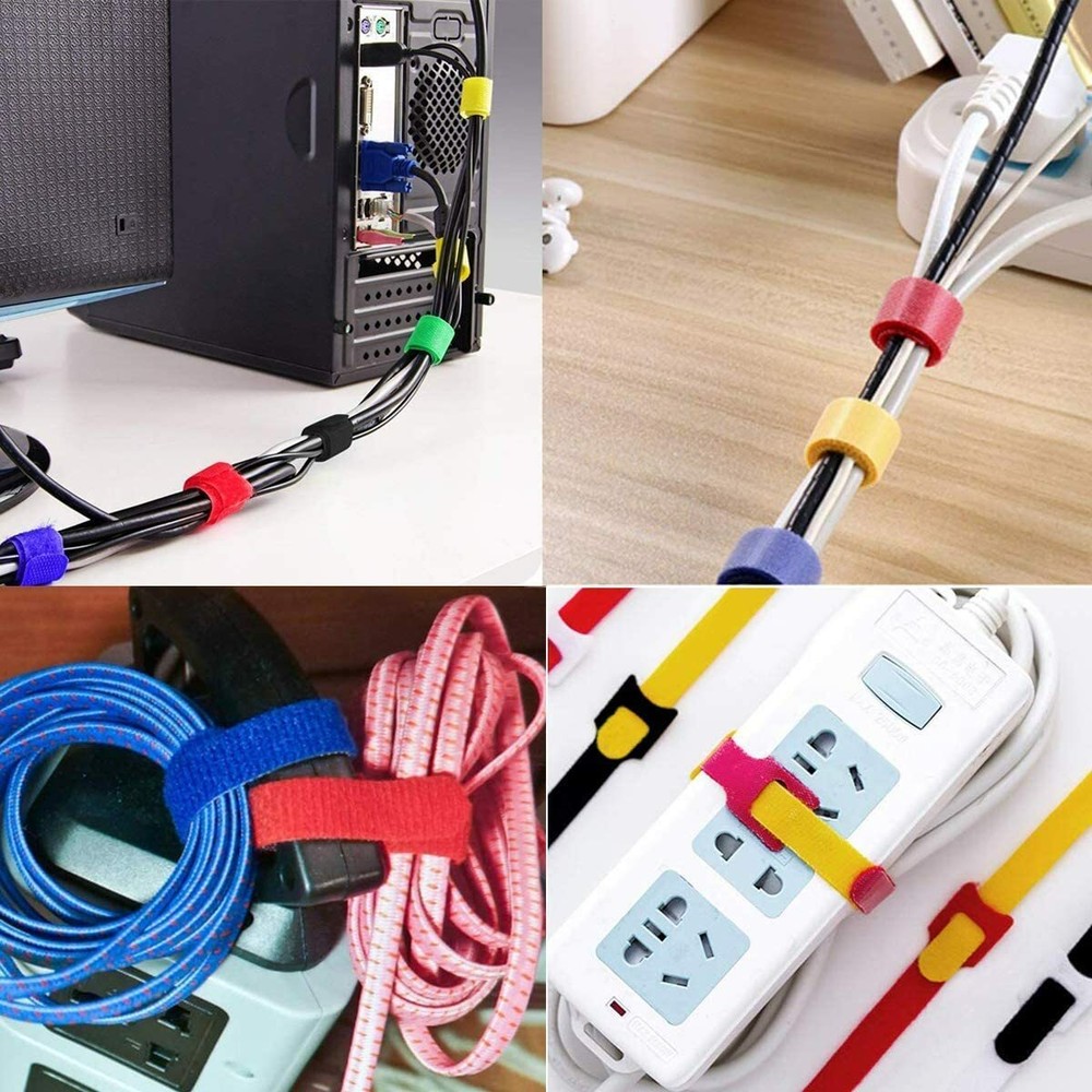 6 pcs Microfiber Cloth Cable Straps Hook Loop Reusable Fastening Cable 6" Ties