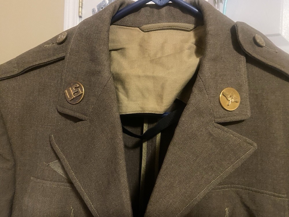 1940 WWII US ARMY AIR CORPS FORCE WOOL UNIFORM JACKET COAT - SERGEANT - 38R