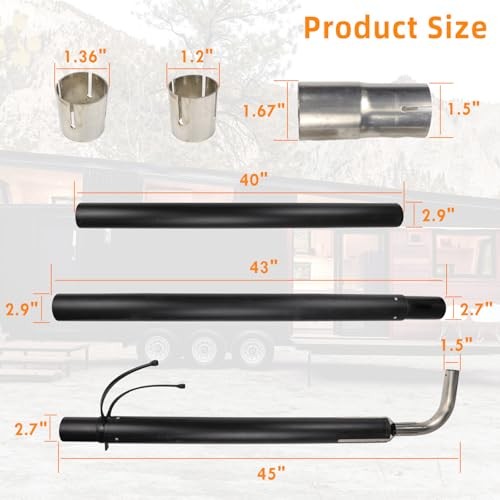 44461 RV Generator Exhaust Venting System Extension Kit Compatible with Most