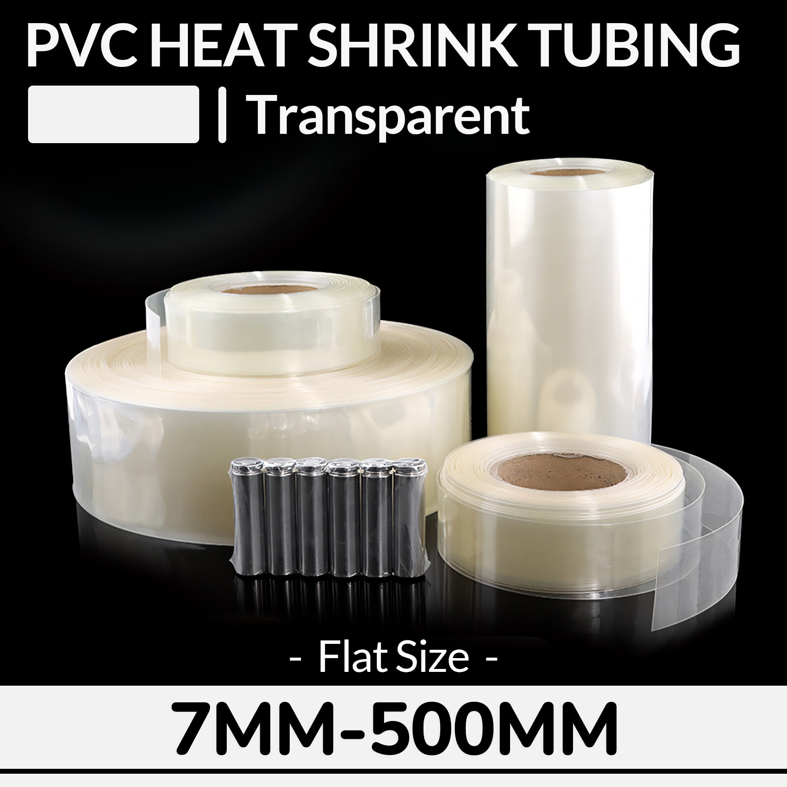 PVC Heat Shrink Tubing Wrap RC Battery Pack 7mm-500mm Wide LiPO NiMH NiCd Clear