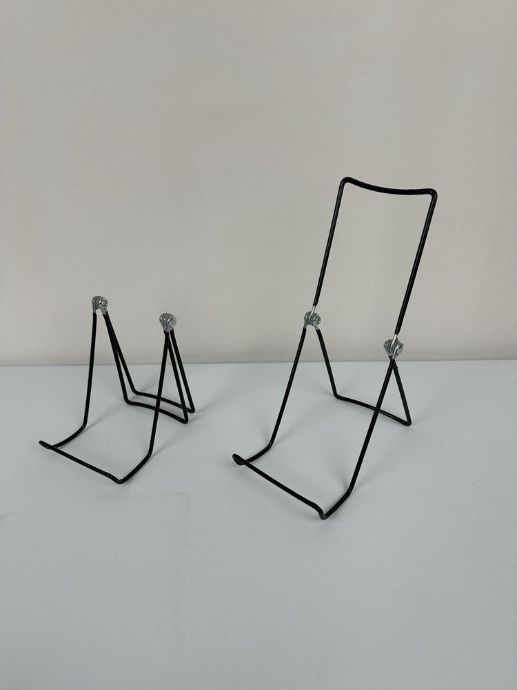 11 Pack Adjustable Wire Display Easels, Foldable Picture Frame Stand, Black