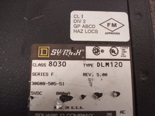USED Square D 8030 DLM120 SY/MAX D-Log Data Logger Controller