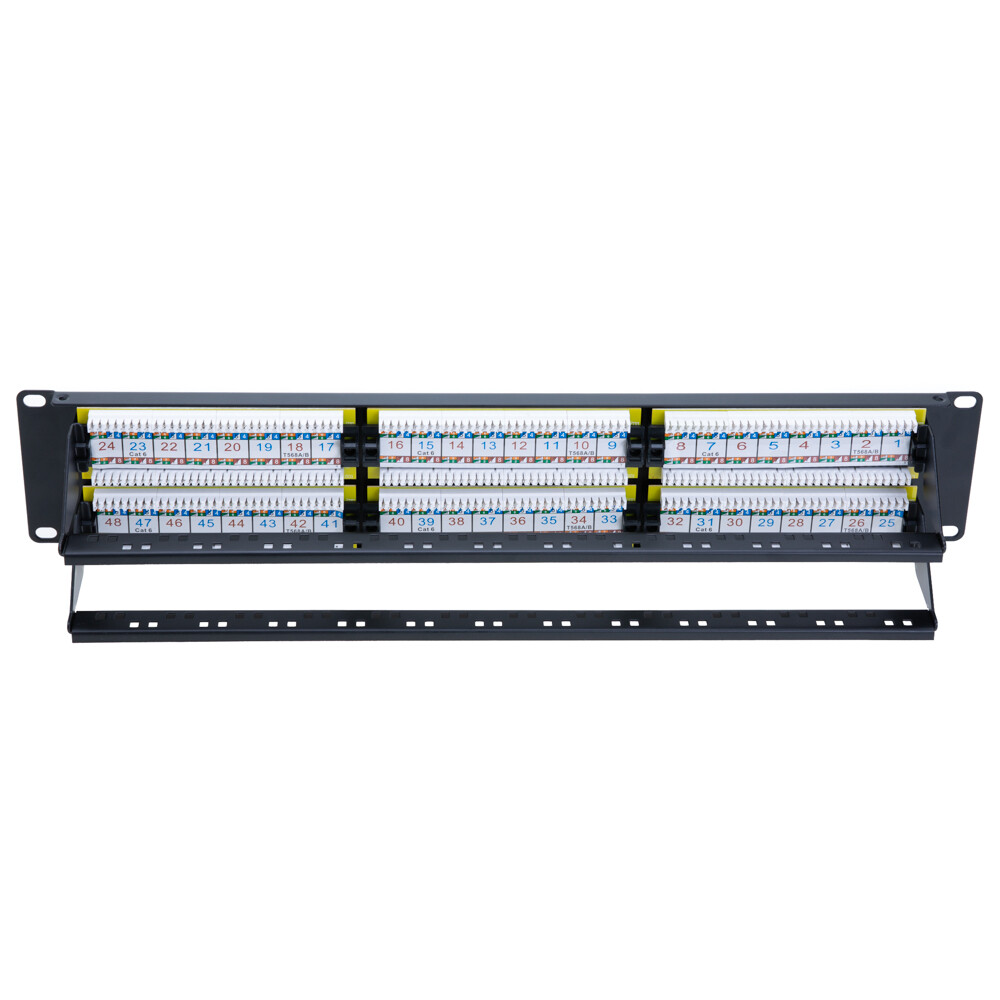 12 24 48 Port CAT6 RJ45 110 Network Patch Panel Surface Wall Mount Bracket