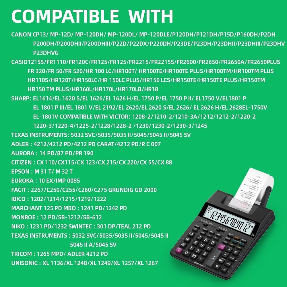 Compatible 3-Pack Calculator Ink Ribbons for Sharp, Canon - Optimal Performance