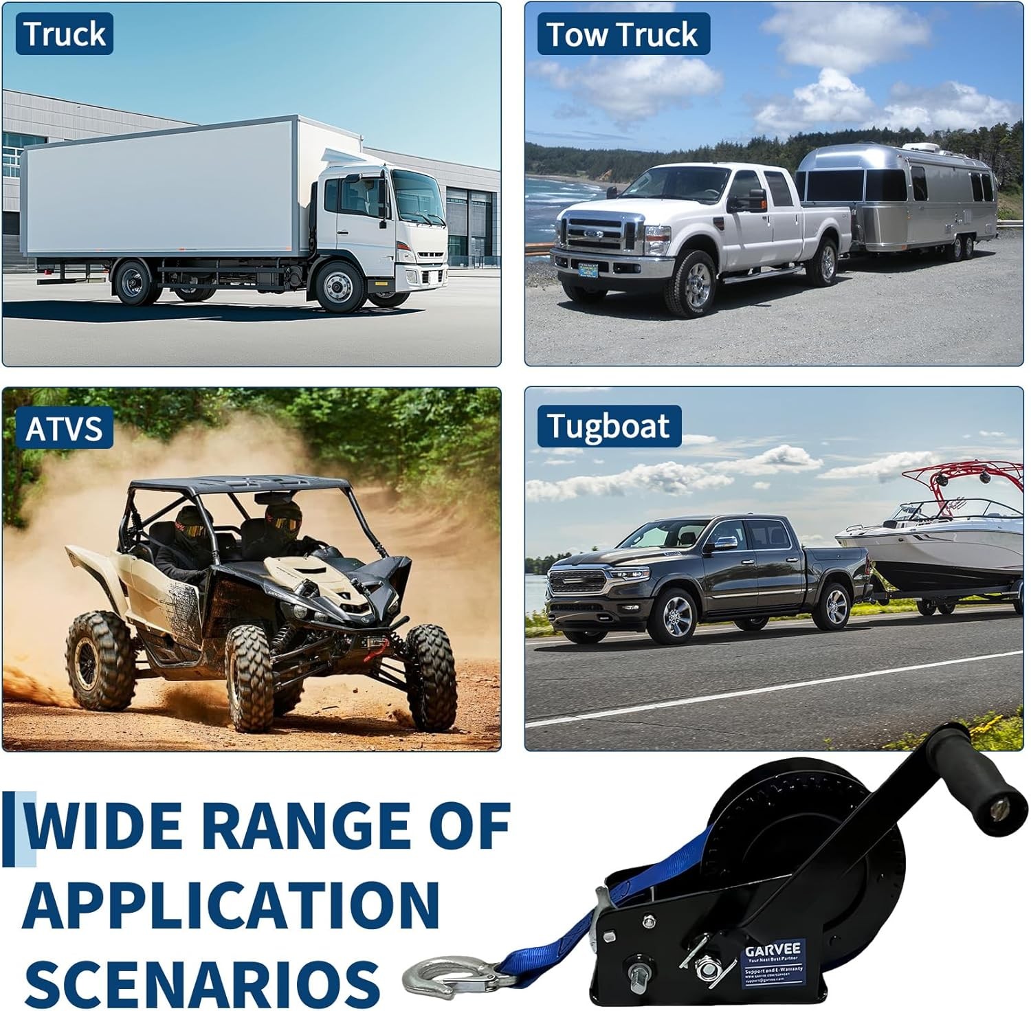 3500lbs Heavy Duty Boat Trailer Winch w/33FT Strap Dual-Speed 4:1/8:1 Gear Ratio