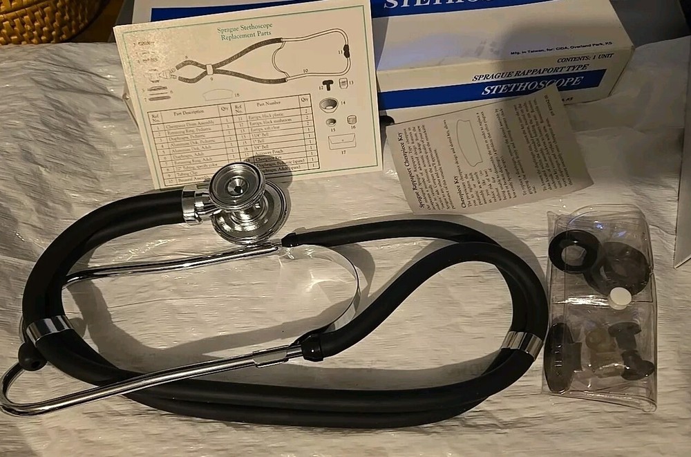 New CIDA Black/Gray Stethoscope Sprague Rappaport Type