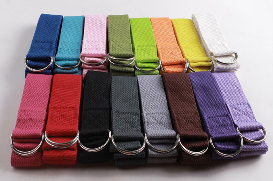125 Inch/10.5 Feet/3.2M Fitness Exercise Yoga Strap Durable Cotton Metal D-Ring