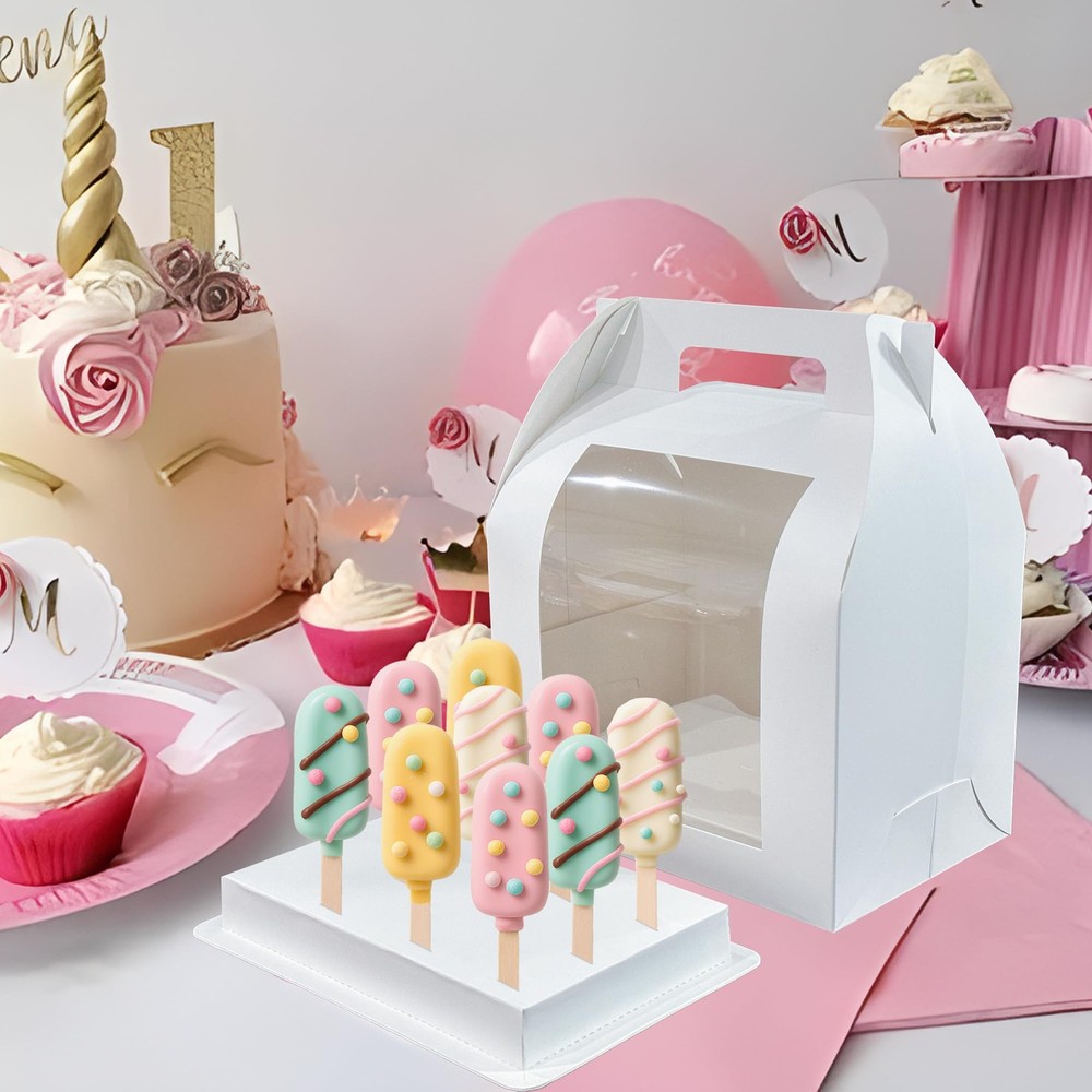 8pcs Portable Cake Pop Holder Boxes,Cake Pop Boxes Packaging, Cake Pop Displa...