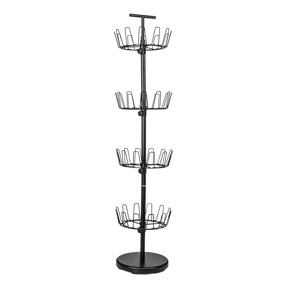 4-Tier Shoe Storage Tree, Matte Black