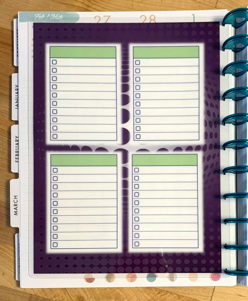 Expense Tracker Two Sided Dashboard for use with the BIG Happy Planner