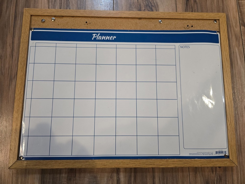 press board planner with dry erase board