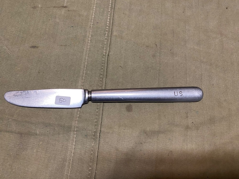 ORIGINAL WWII US ARMY "US" MESS KIT KNIFE UTENSIL