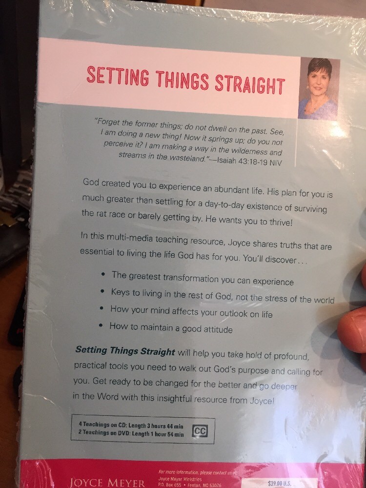 Joyce Meyer-CD/DVD SET SETTING THINGS STRAIGHT BRAND NEW SEALED.