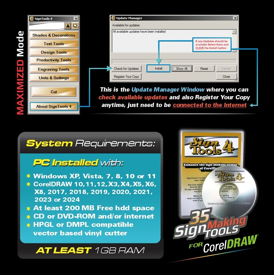 Sign Making Vinyl Cutting Software - SignTools 4 CorelDRAW & Adobe illustrator