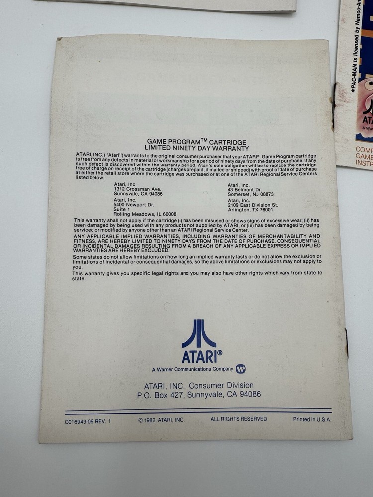 VTG Atari Instruction Booklets ONLY: Defender Star Raisers Pac-Man Atari Force