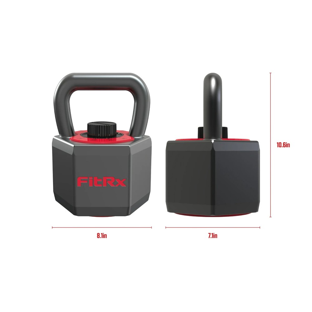 FitRx SmartStack Wide Handle Adjustable Kettlebell for Home Gym Workouts, 25-40