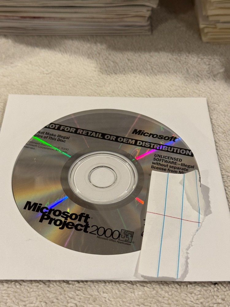 Microsoft Project 2000 Windows - PRODUCT KEY NOT INCLUDED!!!