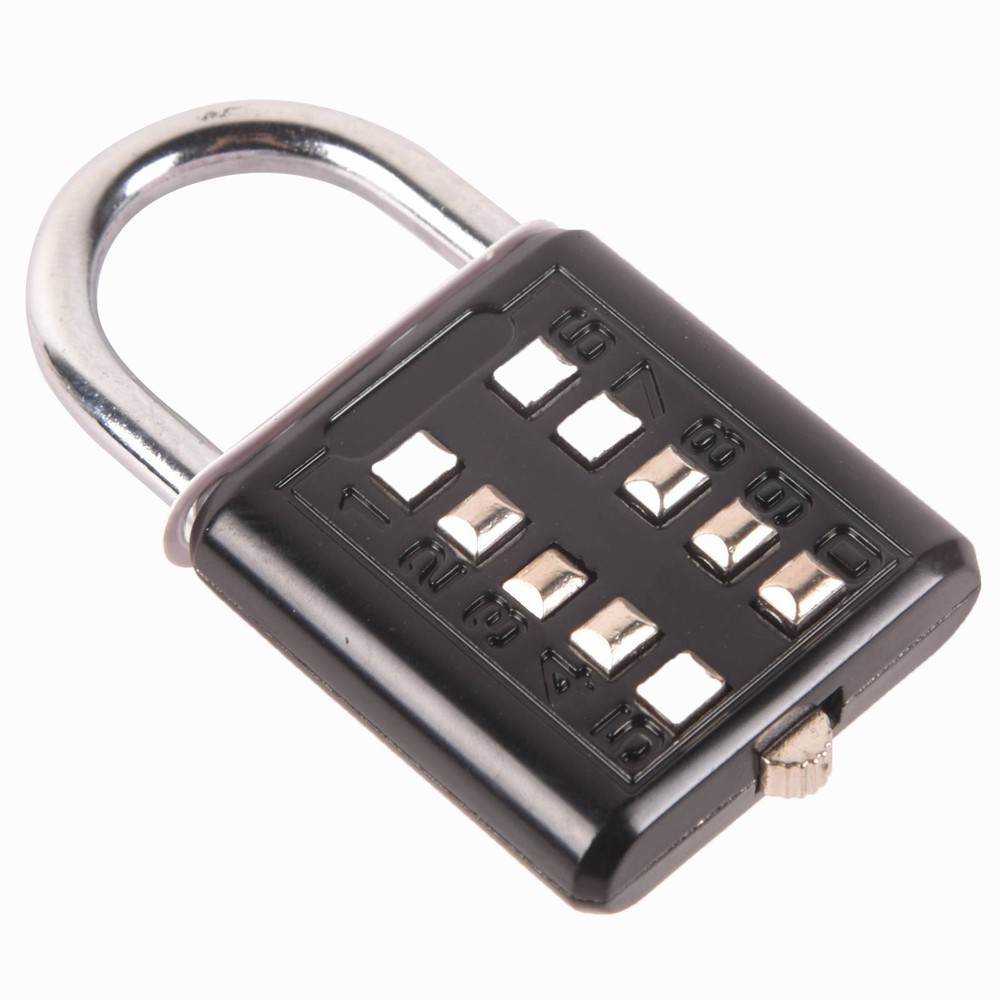 10 Digit Push Button Combination Lock Travel Padlock 5 Digit Locking Mechanism