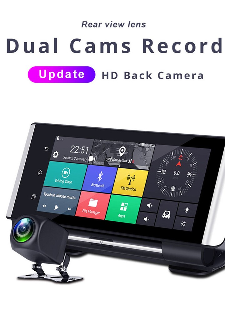 Dash Cam Car DVR Recorder Front Rear Camera Touch Screen GPS WIFI Android 5.1