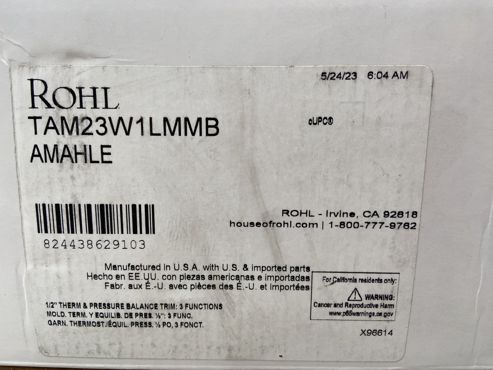 Rohl Amahle TAM23W1LMMB Three Function Thermostatic Valve Trim Only