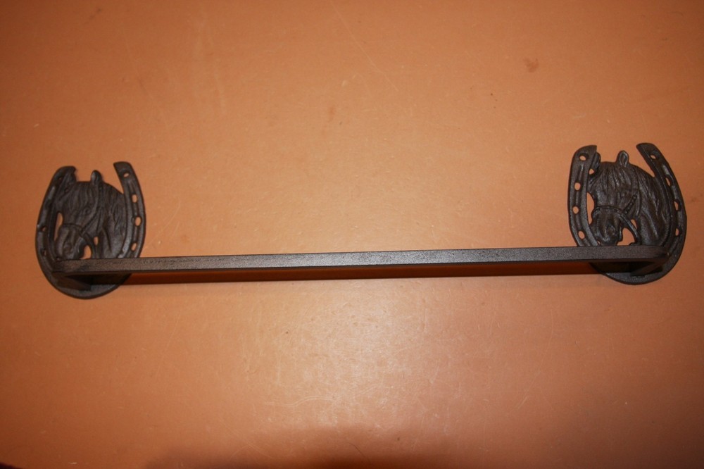 (3) Western Horse Bath Set Solid Cast Iron Towel Bar Ring