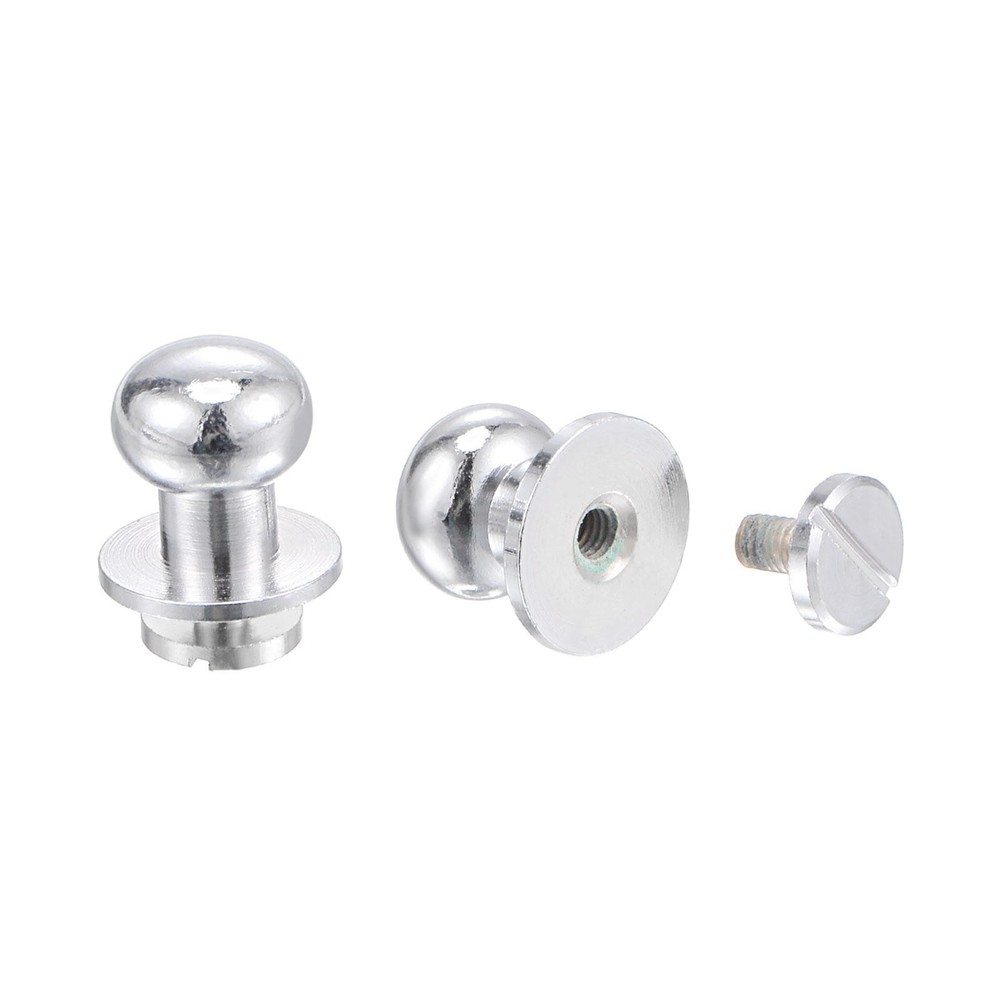 10 sets 10mm brass round head lock screw rivets pin fixing, silver
