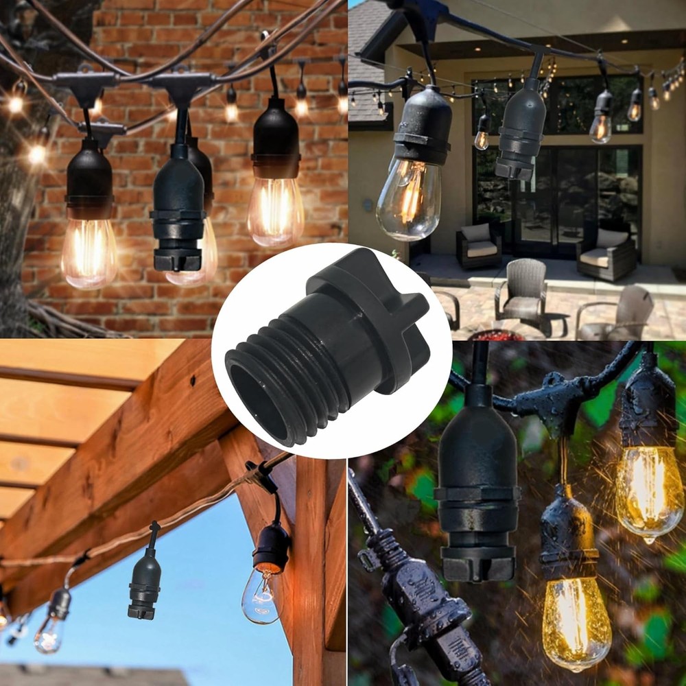 8Pcs Light Socket Safety Cap Plugs,E26 Cover Plug,Light black